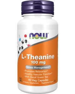NOW Foods L-Theanine 100 mg with Decaf Green Tea 90 capsules
