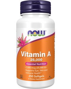 NOW Foods Vitamin A (Fish Liver Oil) 25000 IU 250 softgels