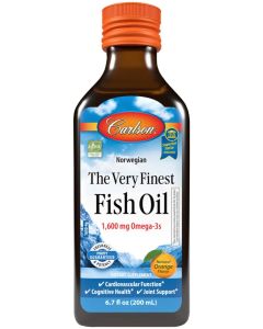 Carlson Labs The Very Finest Fish Oil Liquid 1600mg orange flavor