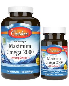 Carlson Labs Maximum Omega (2000 mg) 90+30 Softgels
