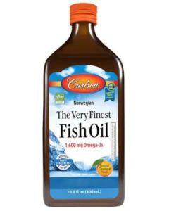 Carlson Labs The Very Finest Fish Oil Liquid 1600mg orange flavor