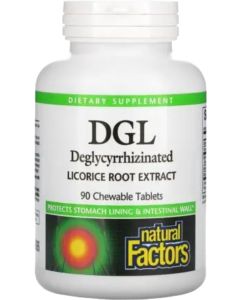 Natural Factors Deglycyrrhizinated Licorice Root 90 kauwtabletten