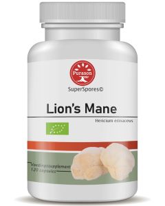 Purason Lion's Mane Superspores© Extract Bio 120 capsules biologisch