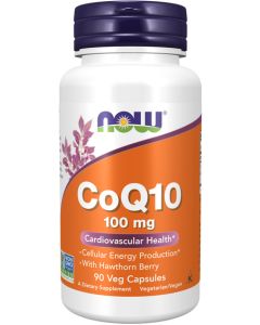 NOW Foods CoQ10 100 mg with Hawthorn Berry 90 capsules