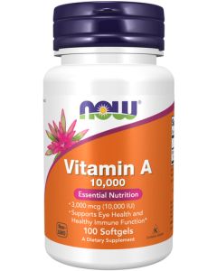 NOW Foods Vitamin A 10000 IU 100 softgels
