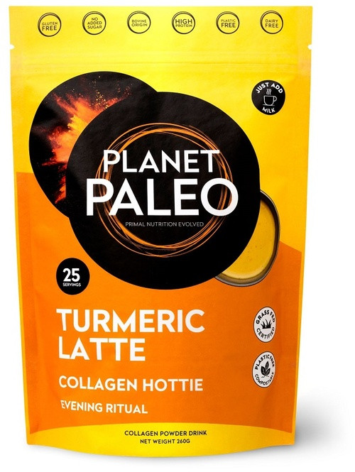 Planet Paleo Collagen Hottie Tumeric latte Collageen 260 gram