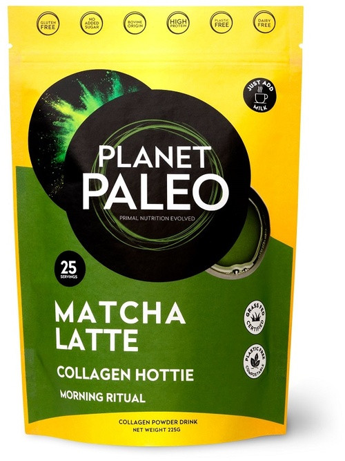 Planet Paleo Collagen Hottie Matcha latte Collageen 225 gram