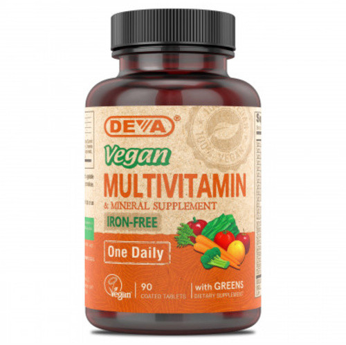 Deva Vegan Multivitamine en Mineralen zonder ijzer 90 tabletten