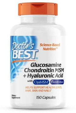 Doctor's Best Glucosamin Chondroitin MSM + Hyaluronzuur 150 capsules