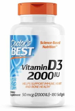 Doctor's Best Vitamin D3 2000 IU 180 capsules