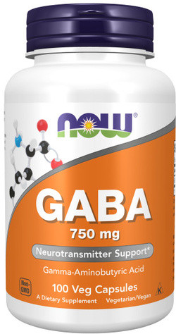 NOW Foods GABA 750mg 100 capsules