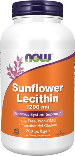 NOW Foods Sunflower Lecithin 1200 mg with Phosphatidyl Choline