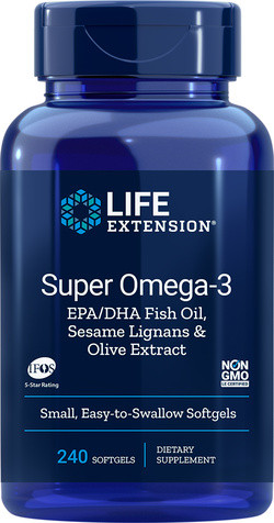 Life Extension Super Omega-3 EPA DHA Fish Oil Sesame Lignans Olive Extract
