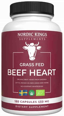 Nordic Kings Supplements Organic Beef Heart 180 capsules biologisch