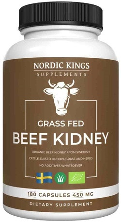 Nordic Kings Supplements Organic Beef Kidney 180 capsules biologisch