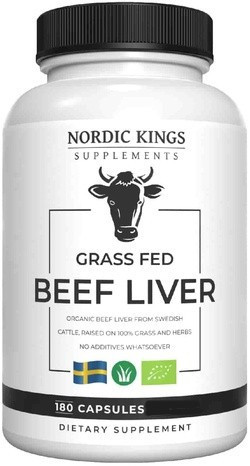 Nordic Kings Supplements Organic Beef Liver 180 capsules biologisch