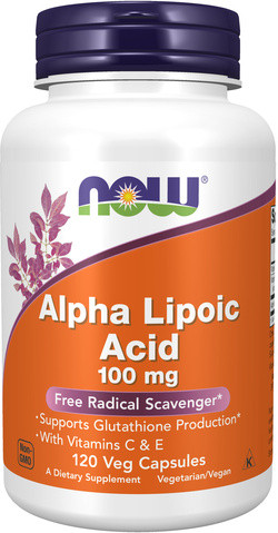 NOW Foods Alpha Lipoic Acid 100 mg with Vitamins C & E 120 capsules