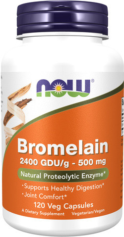 NOW Foods Bromelain (Natural Proteolytic Enzyme) 2400 GDU/g - 500 mg 120 capsules