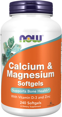 NOW Foods Calcium & Magnesium with Vitamin D-3 and Zinc 240 softgels