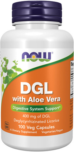 NOW Foods DGL with Aloe Vera (Deglycyrrhizinated Licorice) 100 capsules