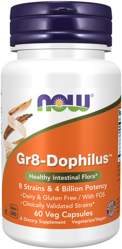 NOW Foods Gr8-Dophilus™ with 8 Strains & 4 Billion Potency 60 capsules