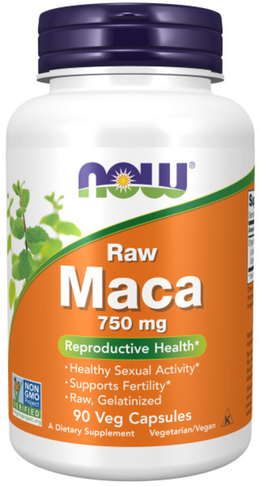 NOW Foods Raw maca gelatiniseerd 750mg 90 capsules