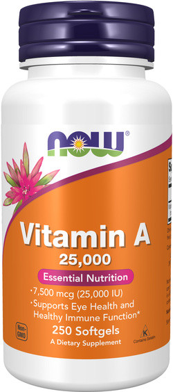 NOW Foods Vitamin A (Fish Liver Oil) 25000 IU 250 softgels