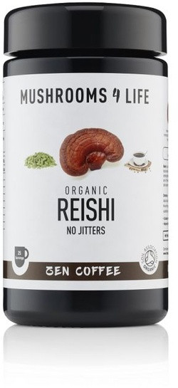 Mushrooms4Life Reishi Zen Paddenstoelen Koffie 1000mg Bio 64 gram biologisch