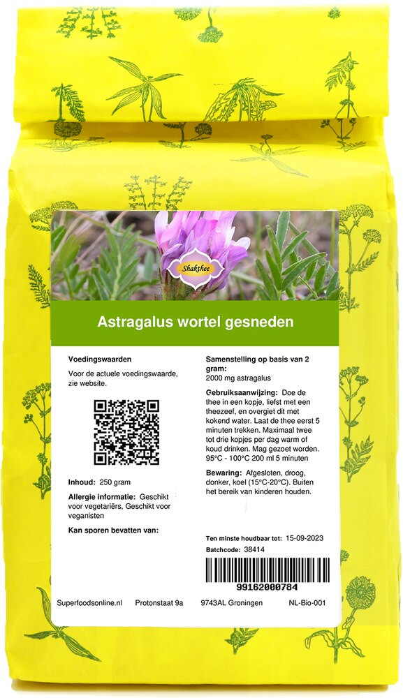 Shakthee Astragalus wortel gesneden