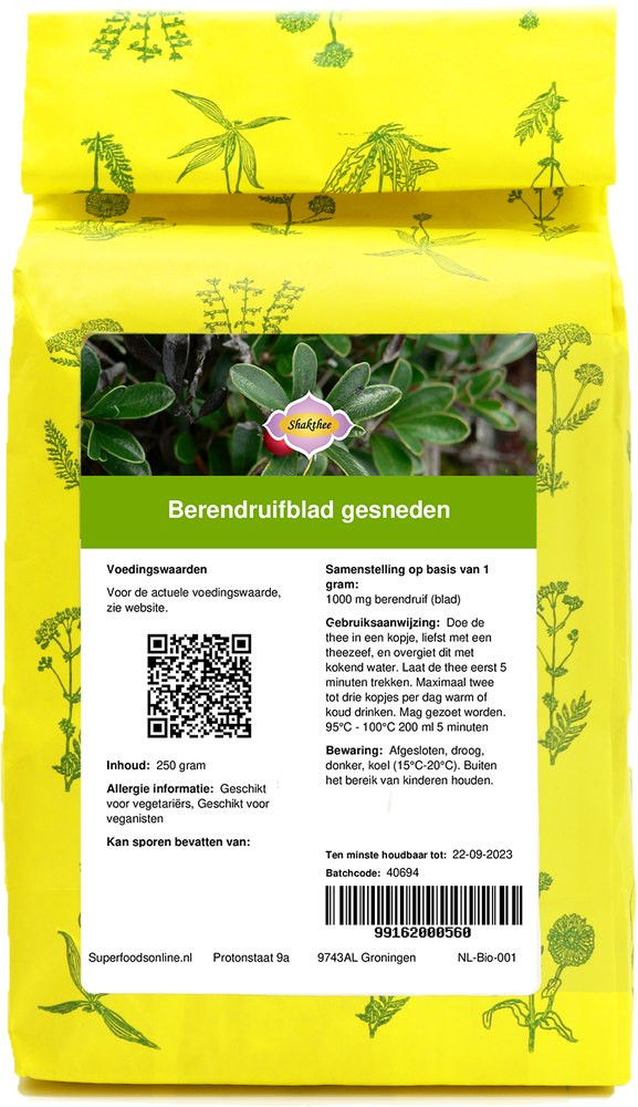 Shakthee Berendruifblad gesneden 250 gram