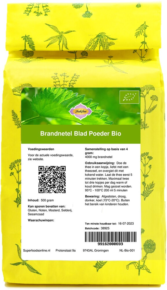 Shakthee Brandnetel blad gesneden Bio biologisch