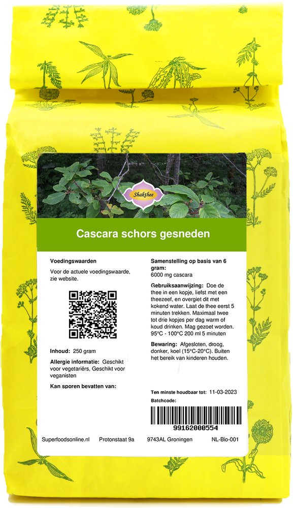Shakthee Cascara schors gesneden 250 gram
