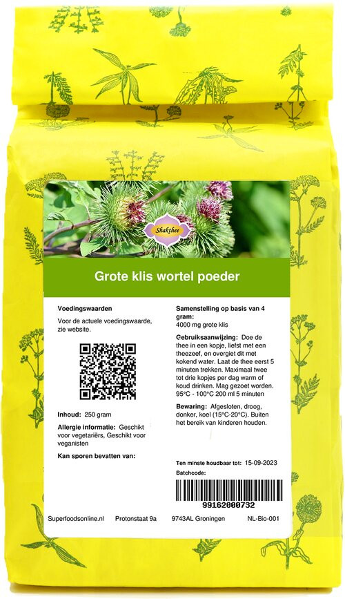 Shakthee Grote Klis (Burdock) wortel theepoeder