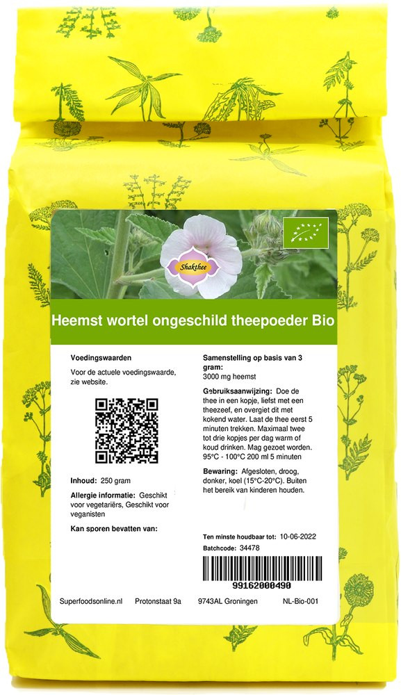 Shakthee Heemst wortel ongeschild theepoeder Bio 250 gram biologisch