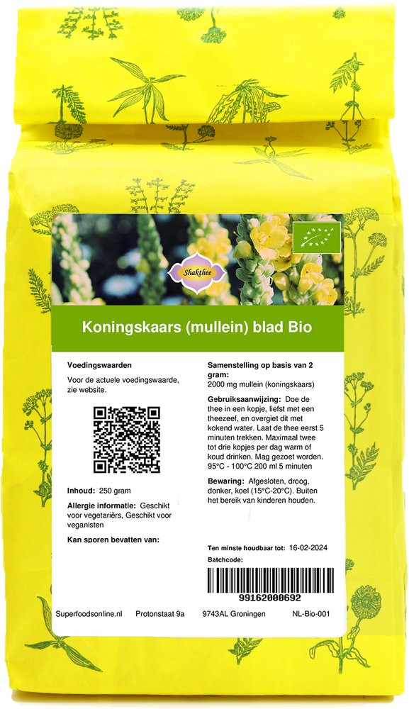 Shakthee Koningskaars (mullein) blad Bio 250 gram biologisch