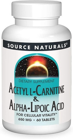 Source Naturals Acetyl L-Carnitine & Alpha-Lipoic Acid 650 mg 60 tabletten