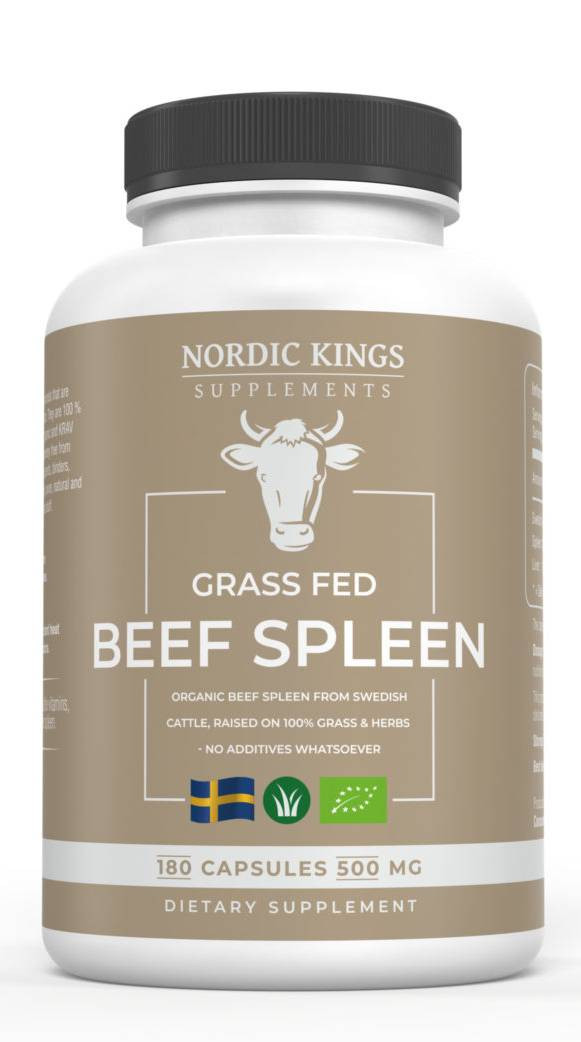 Nordic Kings Supplements Organic Beef Spleen 180 capsules biologisch