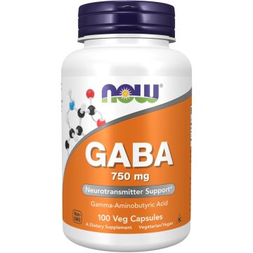 NOW Foods GABA 750mg 100 capsules