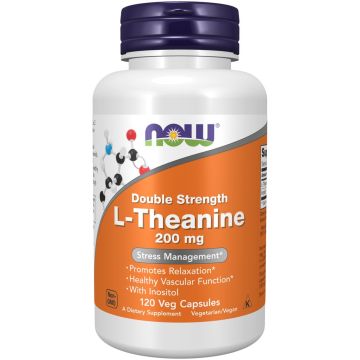 NOW Foods L-Theanine 200 mg with Inositol 120 capsules