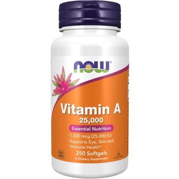 NOW Foods Vitamin A (Fish Liver Oil) 25000 IU 250 softgels