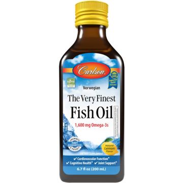 Carlson Labs The Very Finest Fish Oil Liquid 1600mg lemon flavor