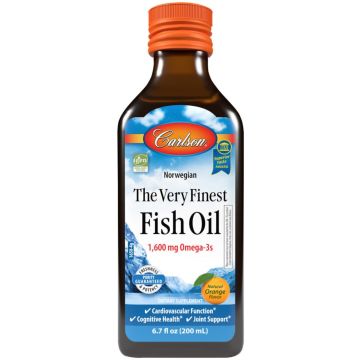 Carlson Labs The Very Finest Fish Oil Liquid 1600mg orange flavor