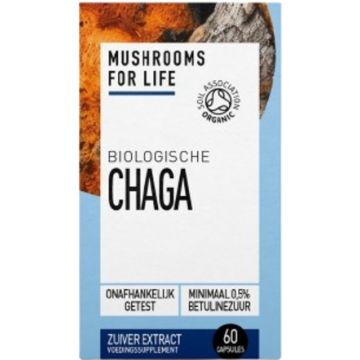 Mushrooms4Life Chaga Caps 60 capsules biologisch
