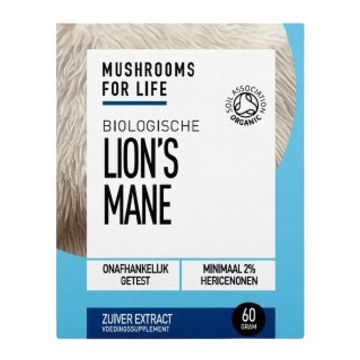 Mushrooms4Life Hericium Poeder 60 gram biologisch