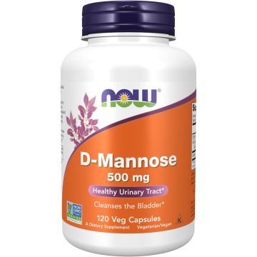 NOW Foods D-Mannose 500 mg 120 capsules