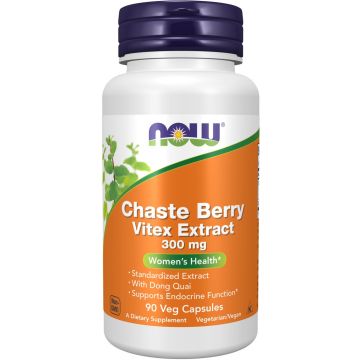 NOW Foods Chaste Berry Extract 300 mg with Dong Quai 90 capsules