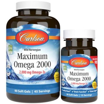 Carlson Labs Maximum Omega (2000 mg) 90+30 Softgels