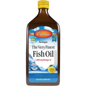 Carlson Labs The Very Finest Fish Oil Liquid 1600mg lemon flavor