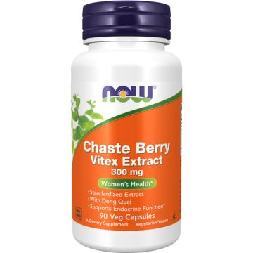 NOW Foods Chaste Berry Extract 300 mg with Dong Quai 90 capsules