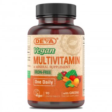 Deva Vegan Multivitamine en Mineralen zonder ijzer 90 tabletten